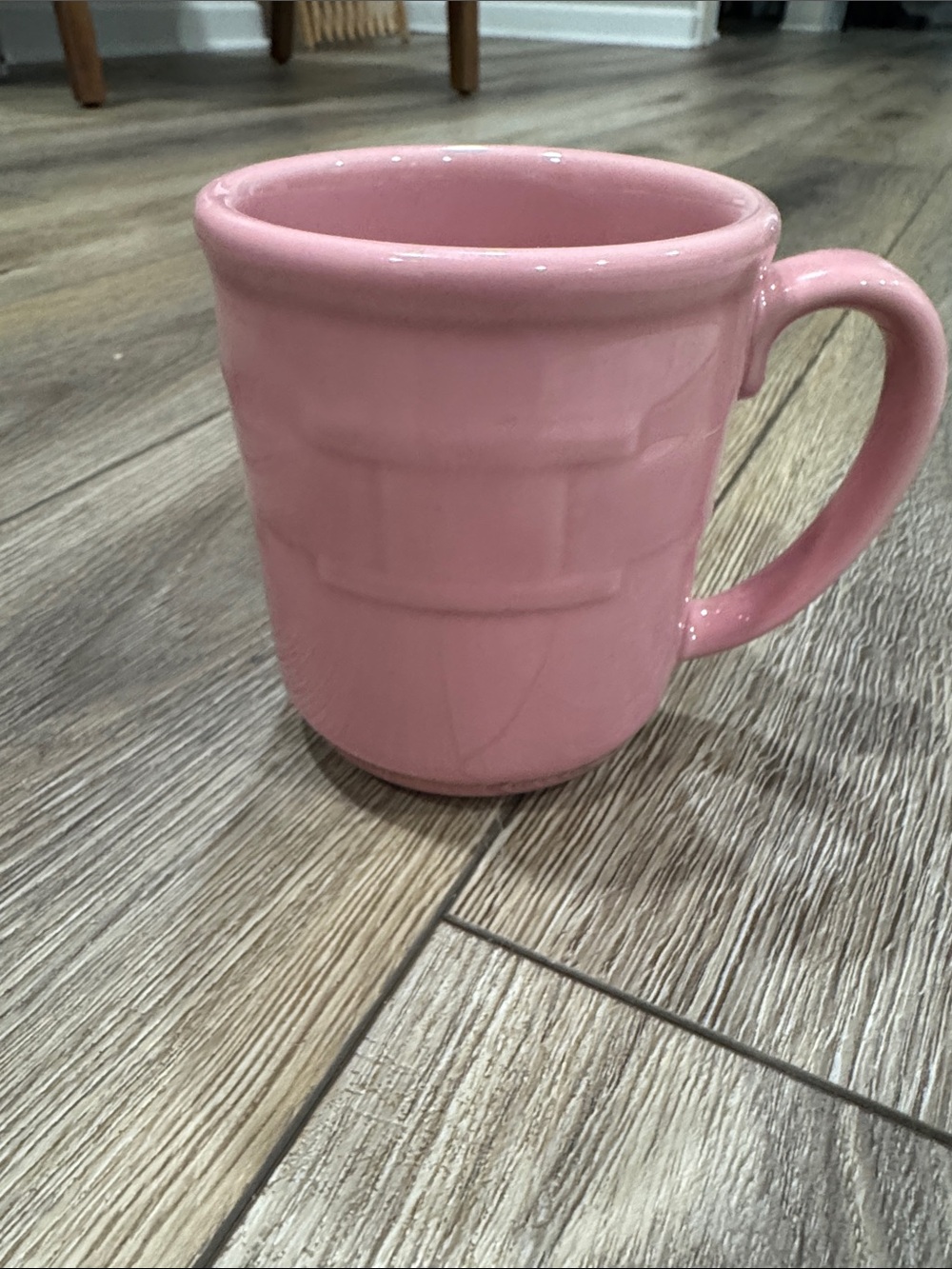 Longaberger Pink Ceramic Woven Coffee Mug